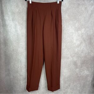 Vintage Seeler High Waist Cuffed Pleated Trousers W. Germany 50's In Brown 38